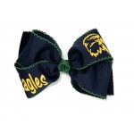 Dodge (Navy) / Forest Green Pico Stitch Bow - 6 Inch